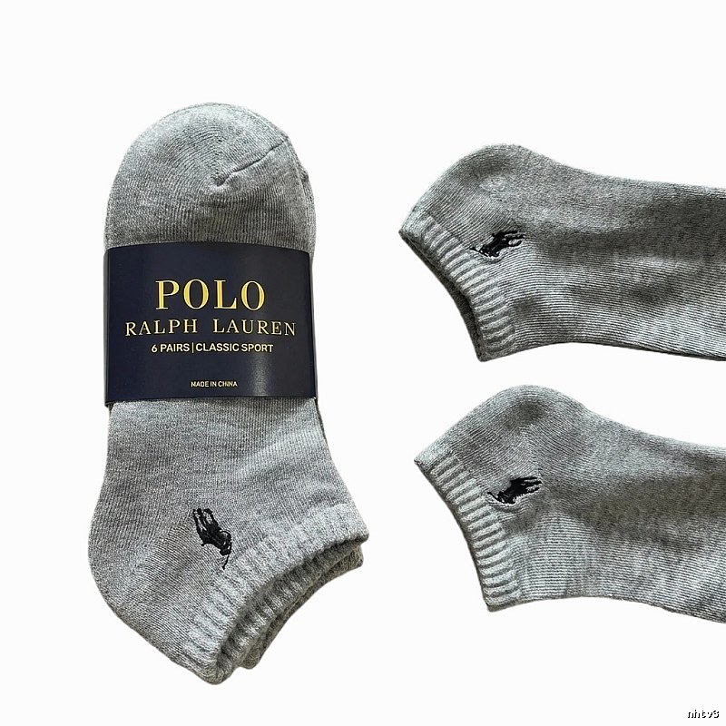 Ralph Lauren Polo Series Grey Sports Socks