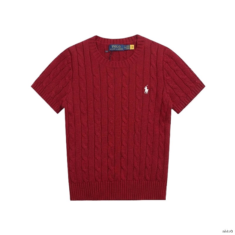Ralph Lauren Polo Series Retro Style Burgundy Knitted Sweater