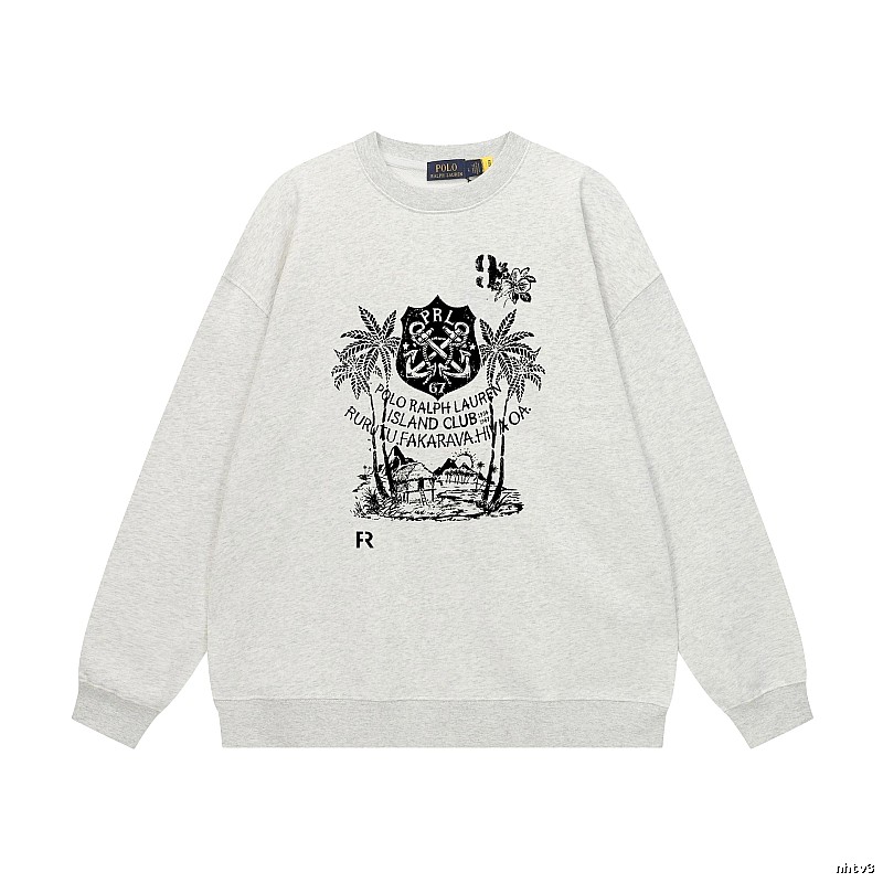 Ralph Lauren retro-style light gray sweatshirt