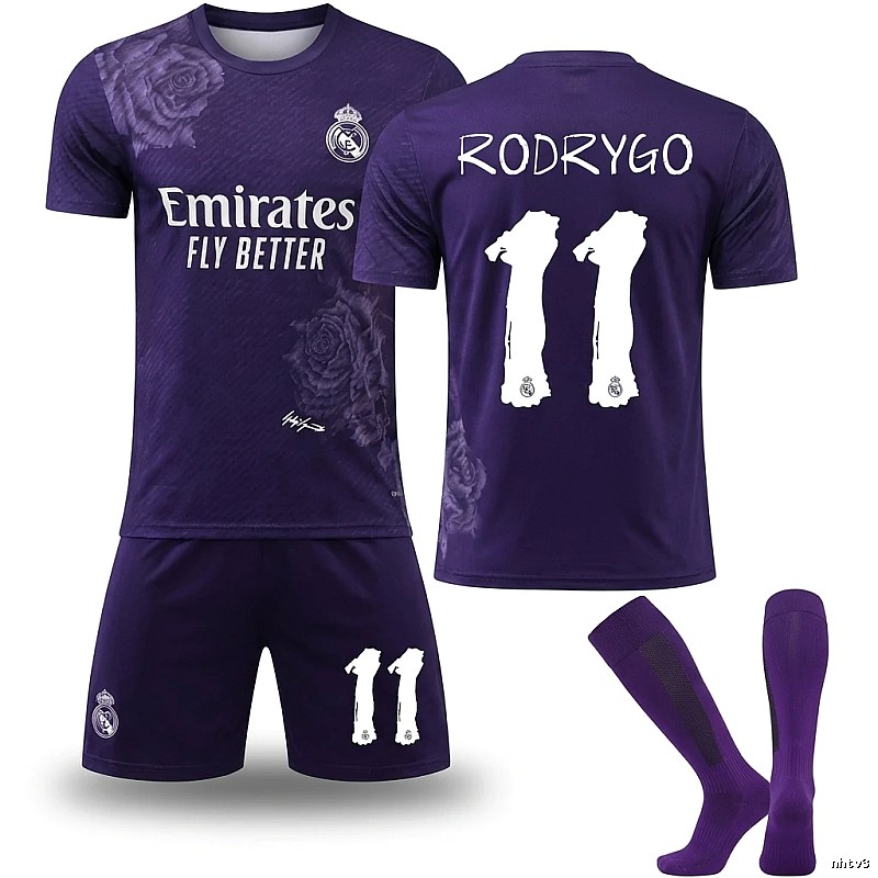 Real Madrid retro purple football jersey