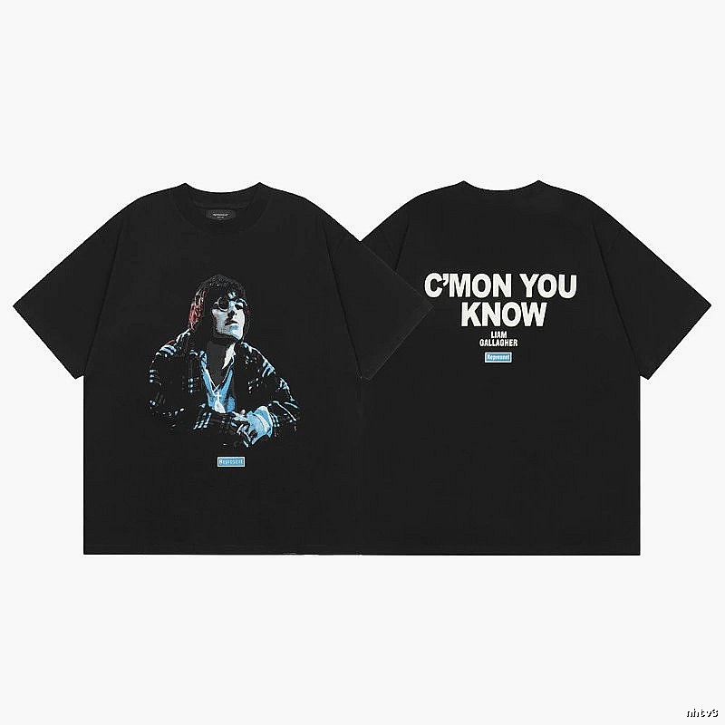 Represent Portrait Print Vintage Black T-Shirt
