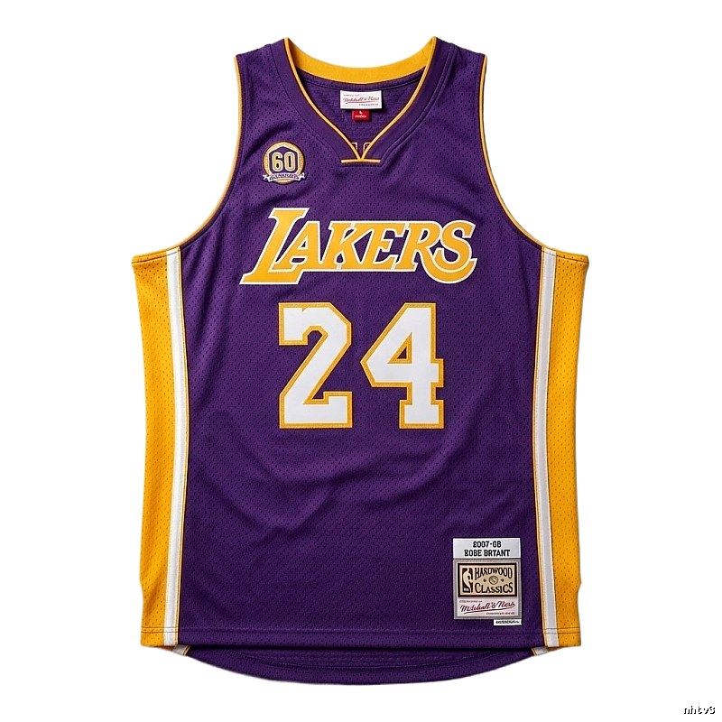 Retro purple and yellow jersey of the Kobe Lakers