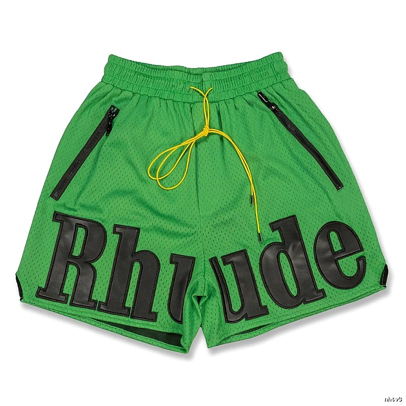 RHUDE sporty green shorts