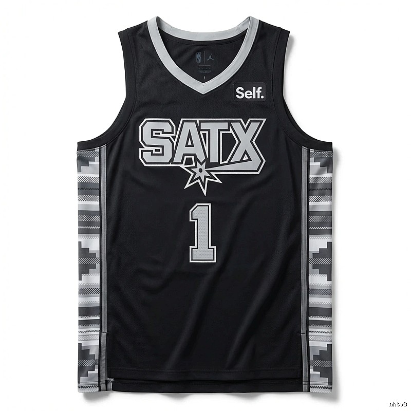 Self. Spurs Wind Black Jersey