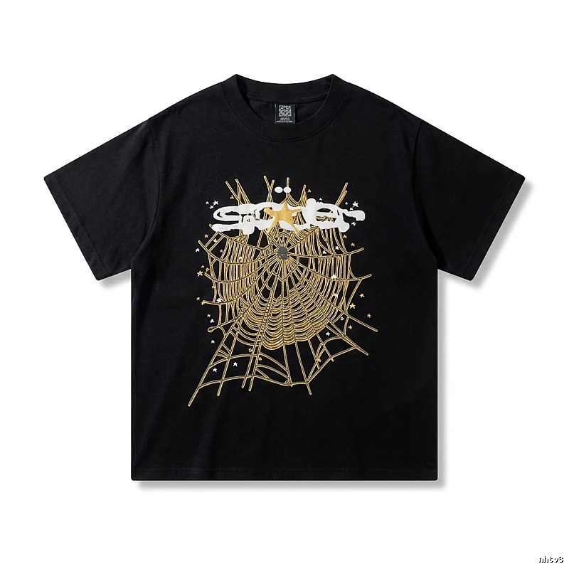 Sp5der Cobweb Print Black T-shirt