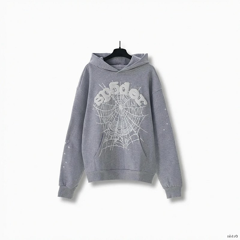 Sp5der Spider Web Print Grey Sweatshirt
