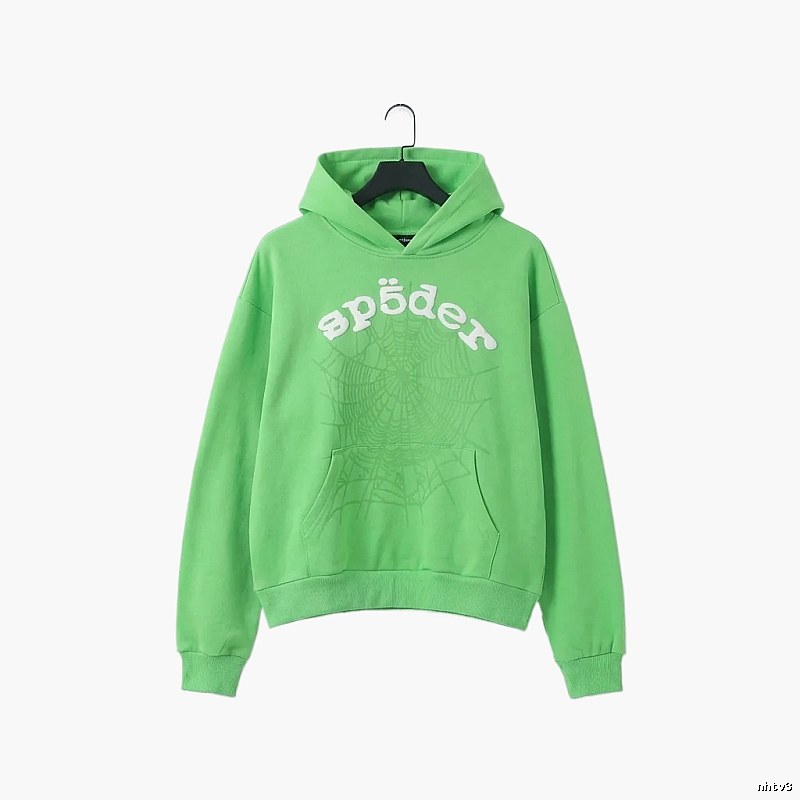 Sp5der Trendy Style Fluorescent Green Sweatshirt