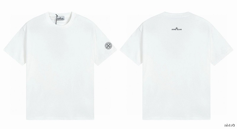 Stone Island Badge Minimalist Style White Short-sleeve T-shirt