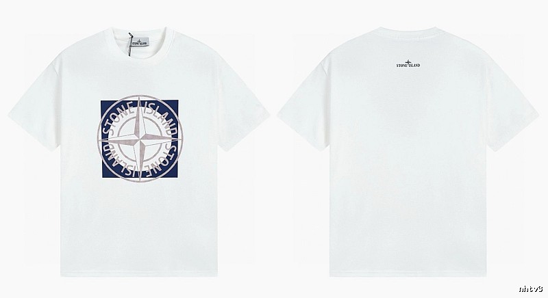 Stone Island Compass Collection Street Style White T-Shirt