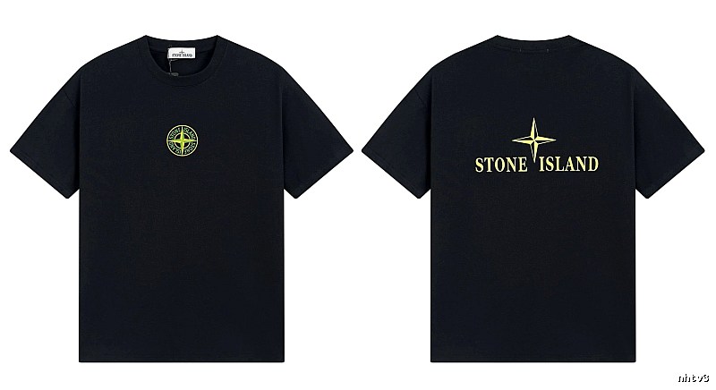 Stone Island Compass Series Streetwear Black Short Sleeve T-Shirt