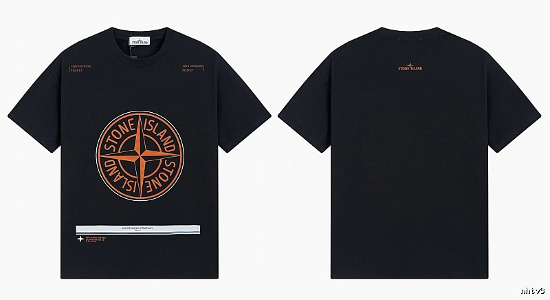 Stone Island Compass Techwear Style Black Short Sleeve T-Shirt