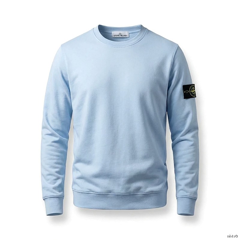 Stone Island minimalist light blue sweatshirt