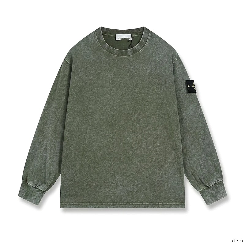 Stone Island retro-style army green sweatshirt