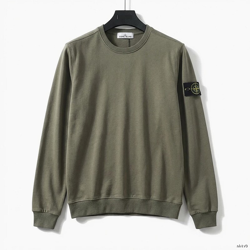 Stone Island trendy brand military green sweatshirt