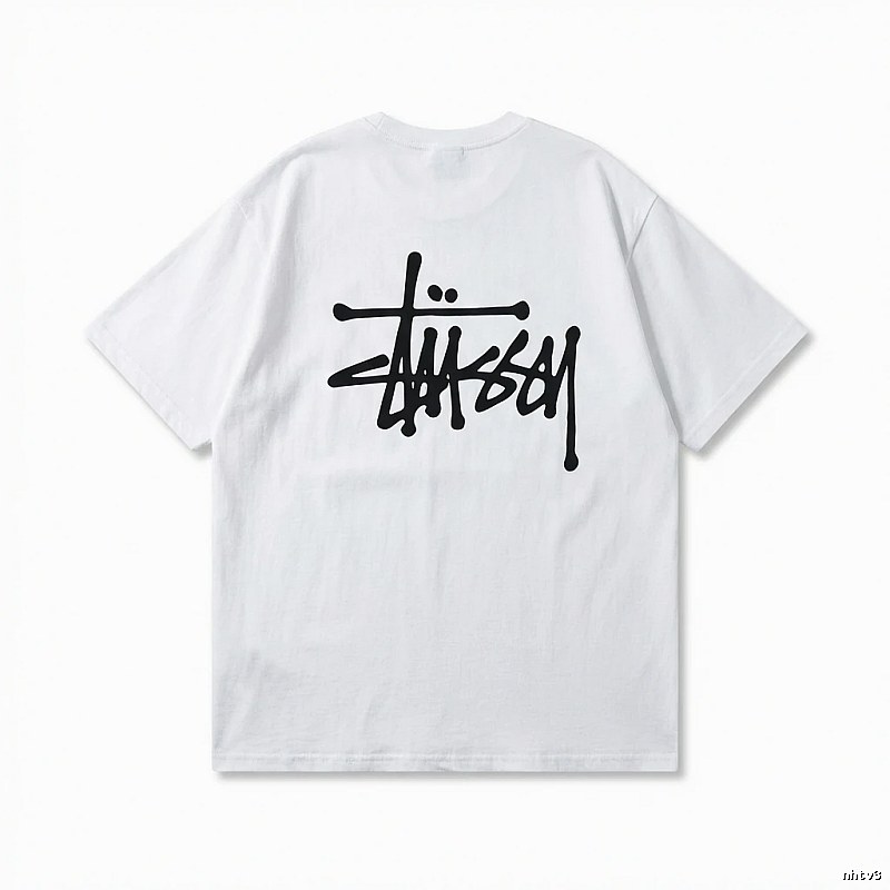 Stussy basic graffiti-style white T-shirt