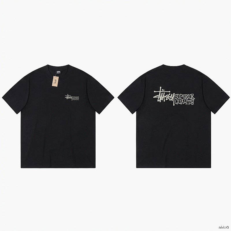 Stussy basic simple style black T-shirt