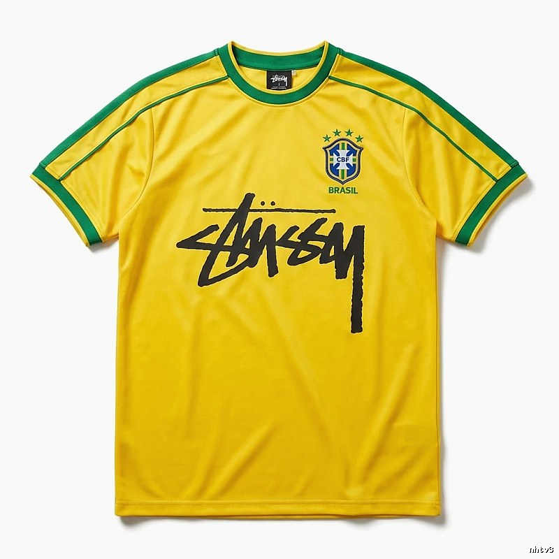 Stussy Brazil Team Style Yellow T-shirt