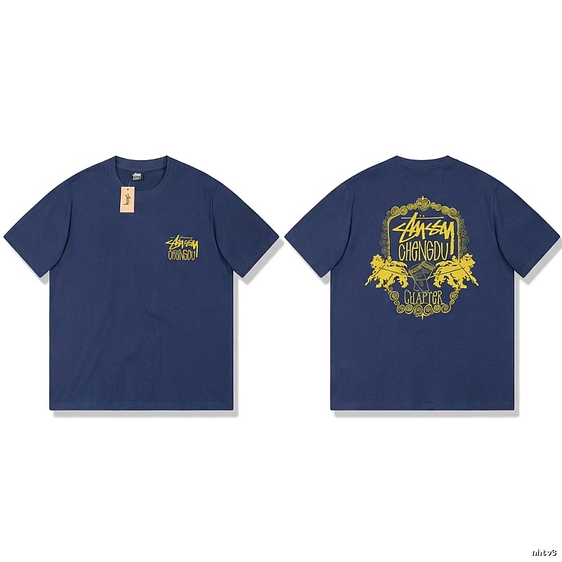 Stussy Chengdu Series Deep Blue Trendy T-shirt