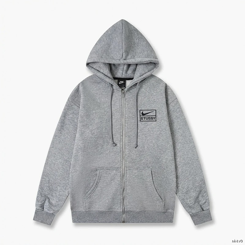 Stussy co-branded grey hoodie