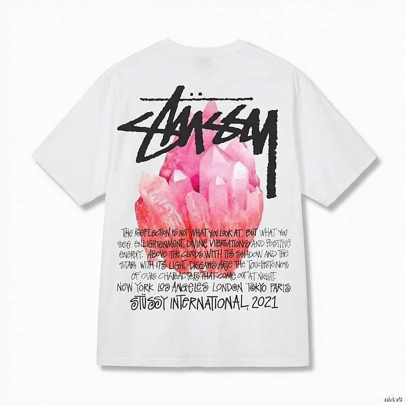 Stussy Crystal Print Style White T-shirt
