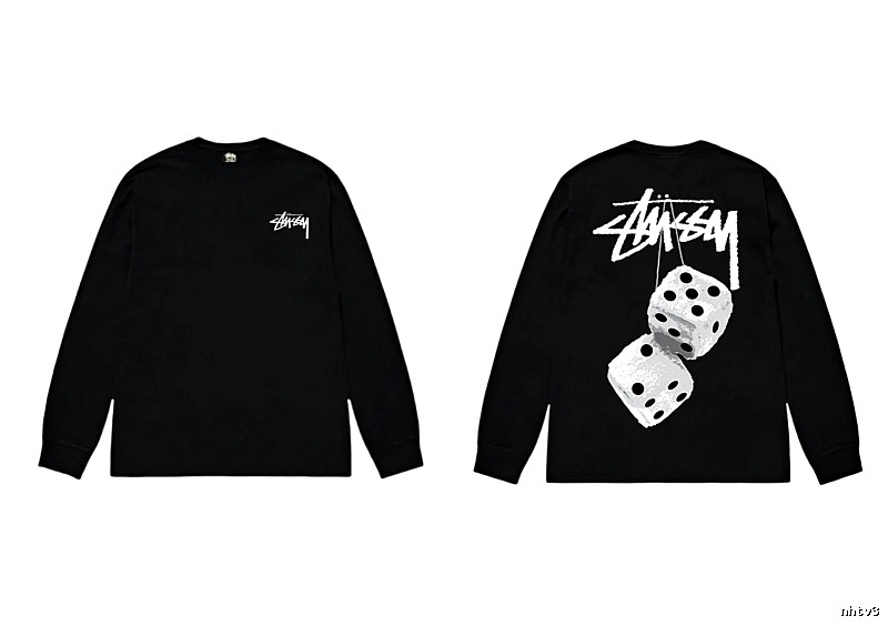Stussy dice print style black long-sleeve