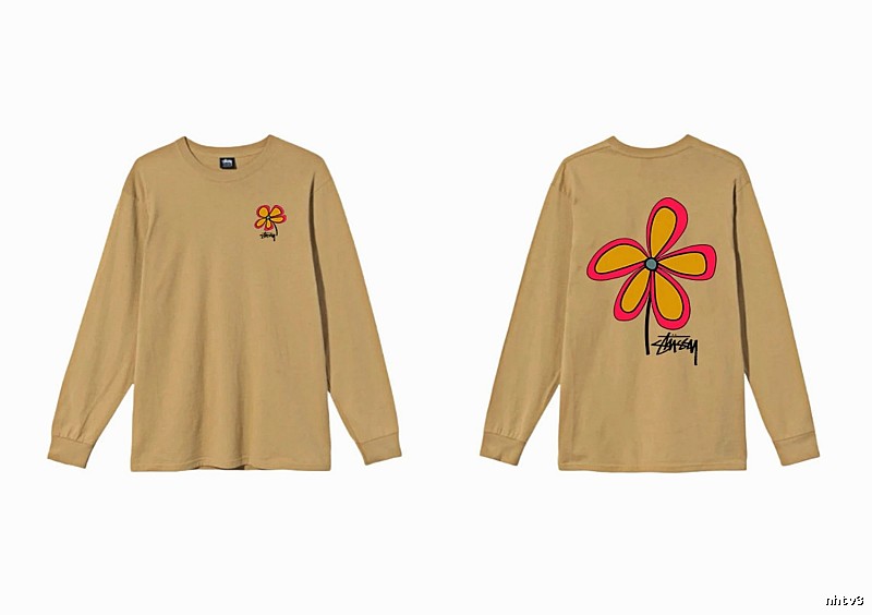 Stussy Floral Casual Khaki Long-Sleeve