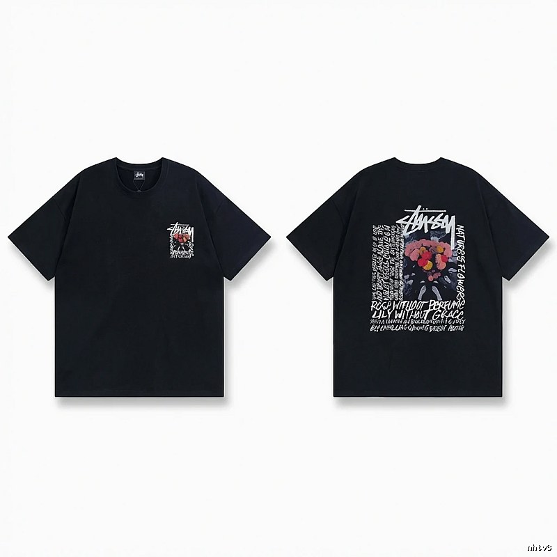 Stussy Floral Style Black T-shirt