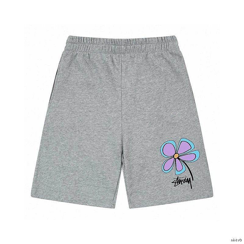 Stussy floral-style gray shorts