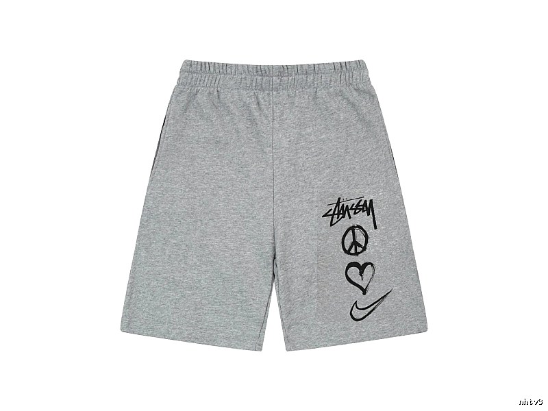 Stussy graffiti-style gray shorts