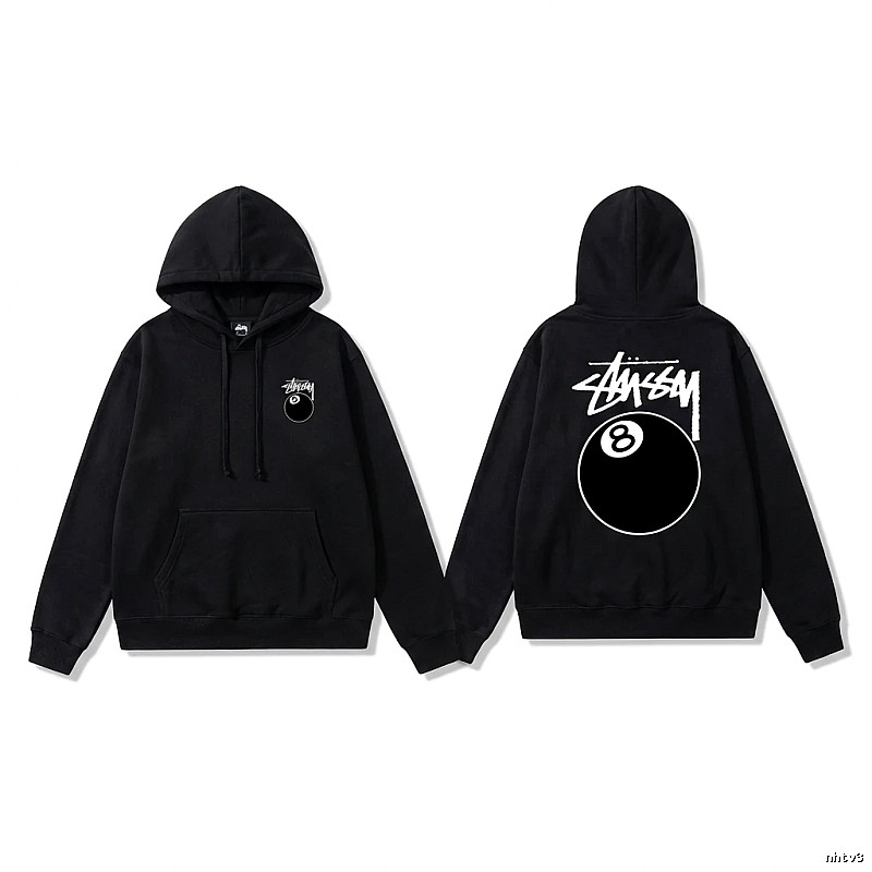 Stussy No. 8 Ball Cool Style Black Hoodie