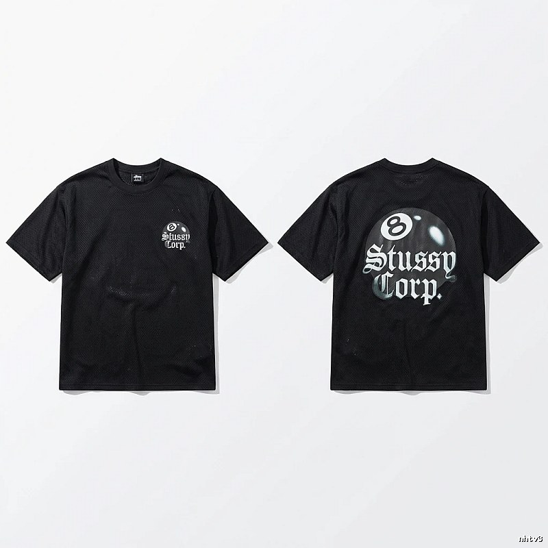 Stussy No.8 Retro Style Black T-shirt