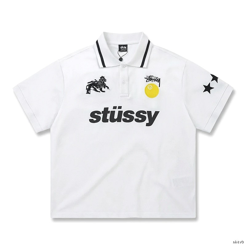 Stussy printed casual white shirt