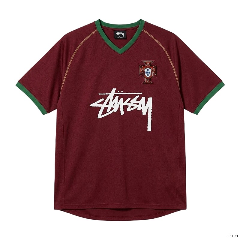 Stussy retro-style burgundy T-shirt