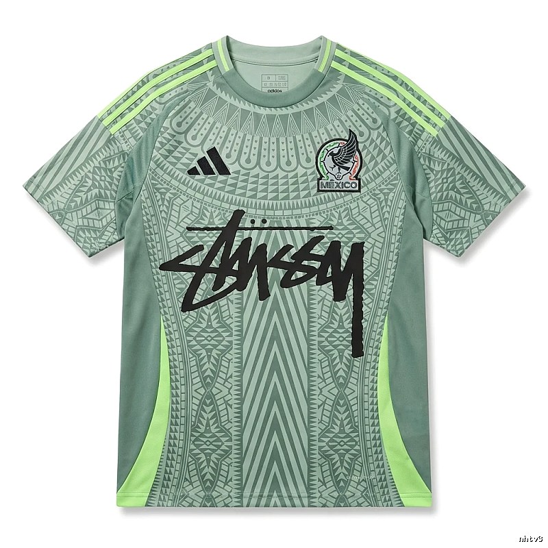 Stussy sporty gray-green short-sleeve