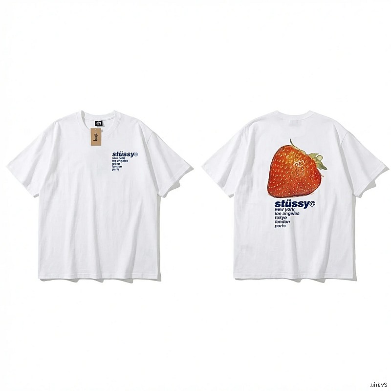 Stussy Strawberry Print White T-shirt