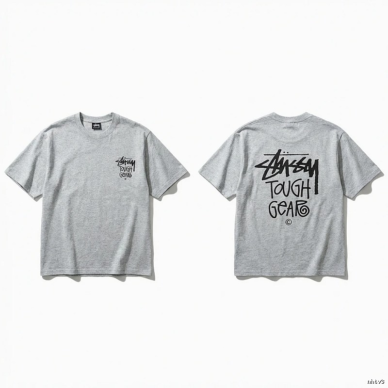 Stussy Tough Gear series grey T-shirt