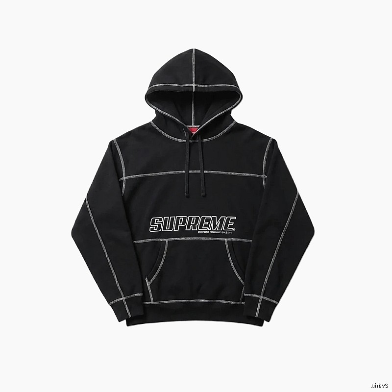 Supreme basic street style black sweatshirt