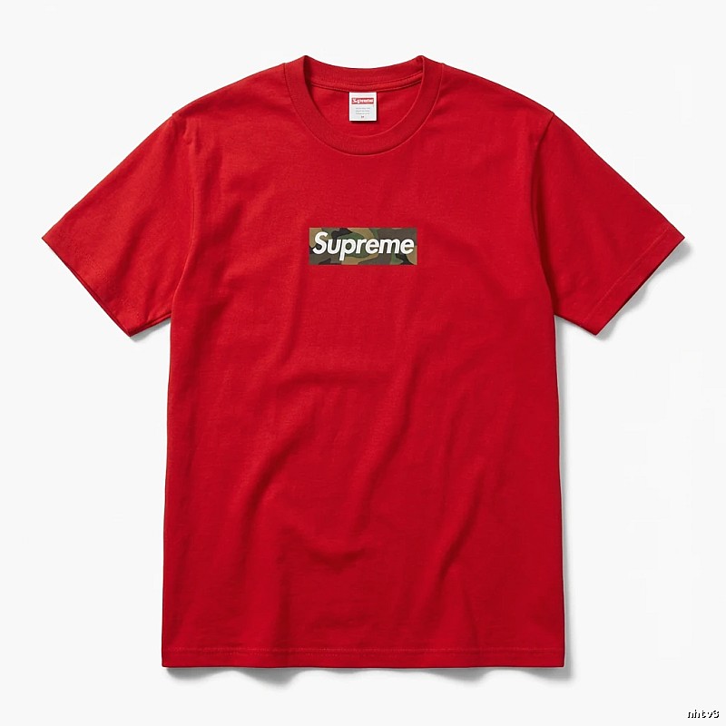 Supreme camouflage-style red T-shirt