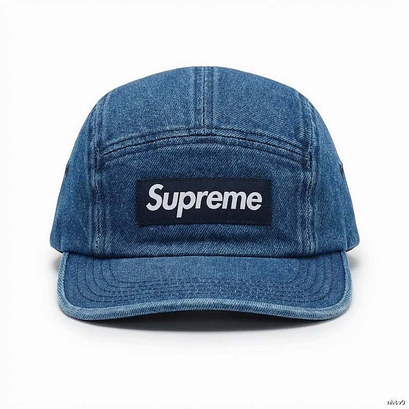 Supreme denim-style blue hat