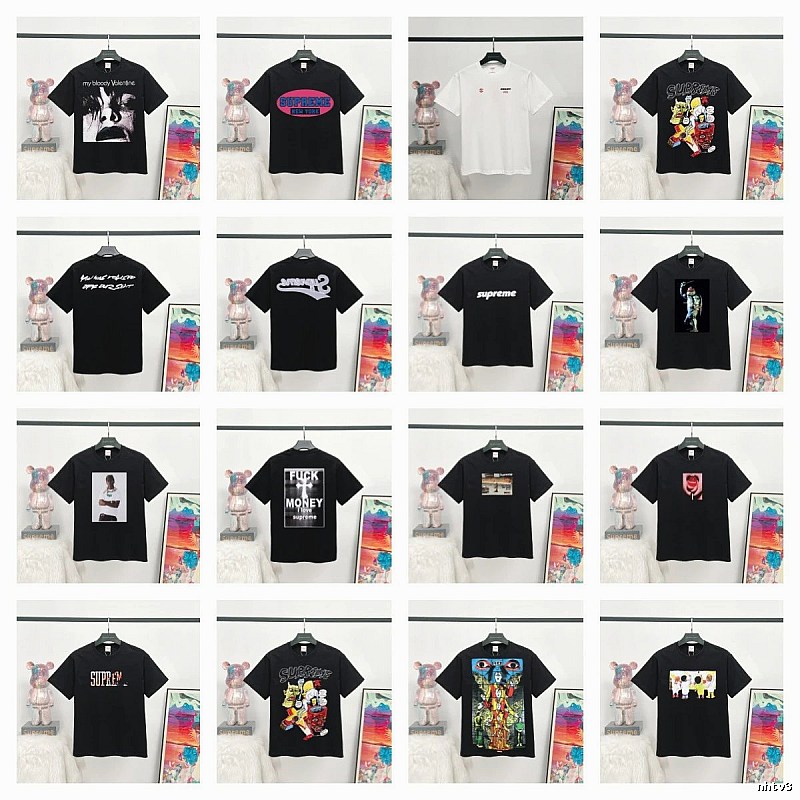 Supreme Printed Street Style Black T-Shirt
