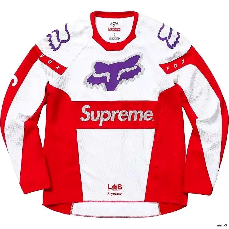 Supreme red and white sporty top