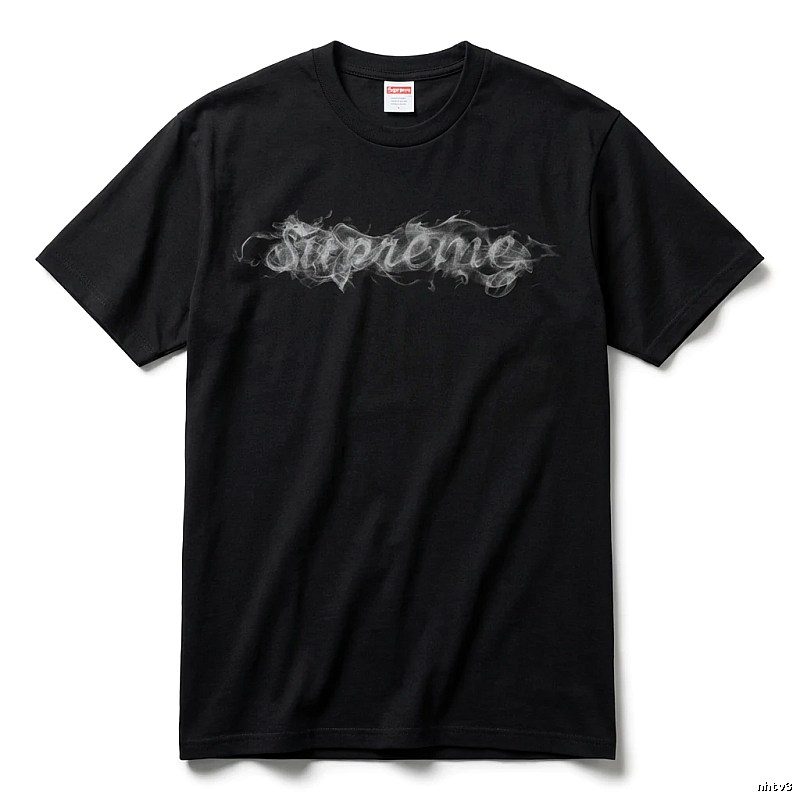 Supreme Smoke Style Black T-shirt
