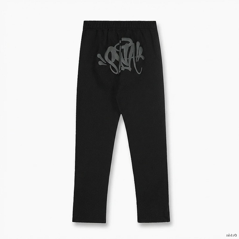 SynaWorld Graffiti-style Black Trousers