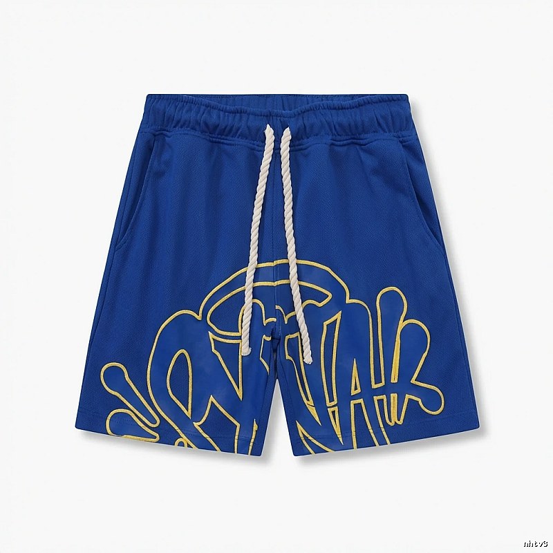 SynaWorld Graffiti Style Blue Shorts
