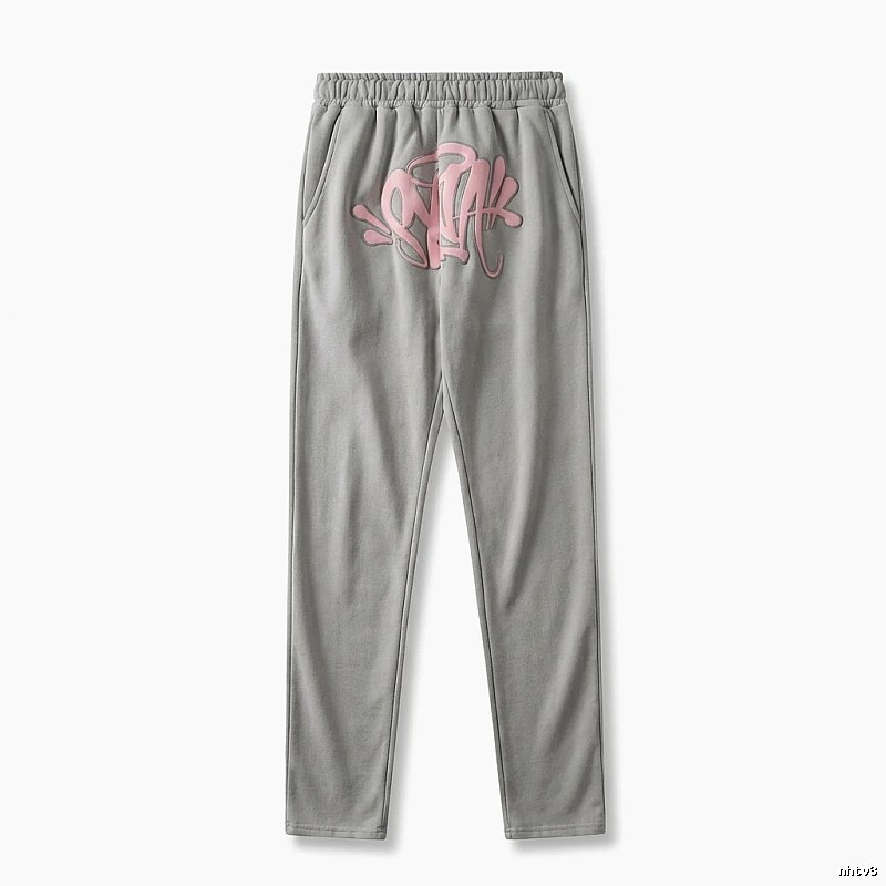 SynaWorld graffiti-style light gray sweatpants