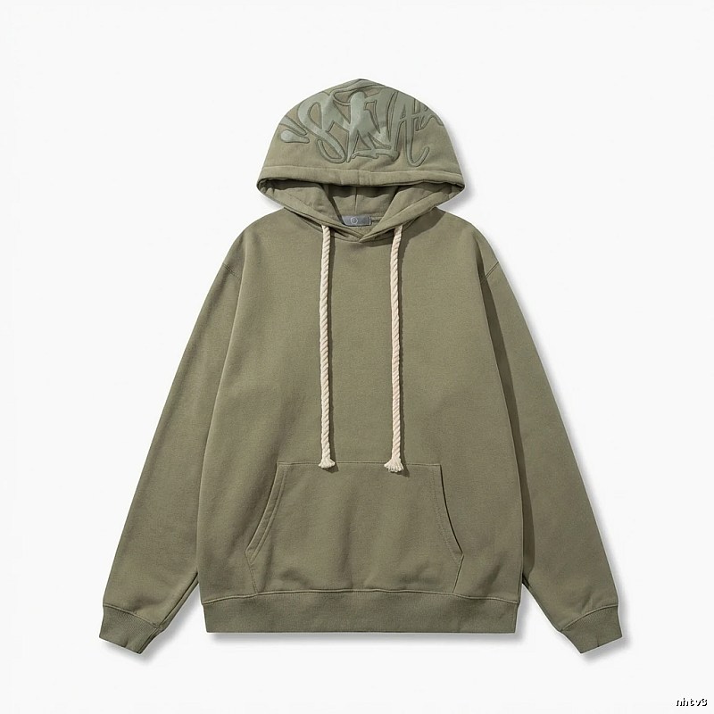 SynaWorld Graffiti-style Olive Green Hoodie