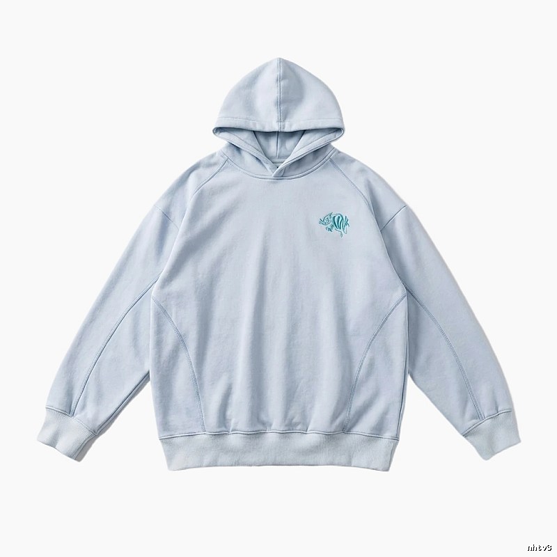 SynaWorld Simple Style Light Blue Hoodie