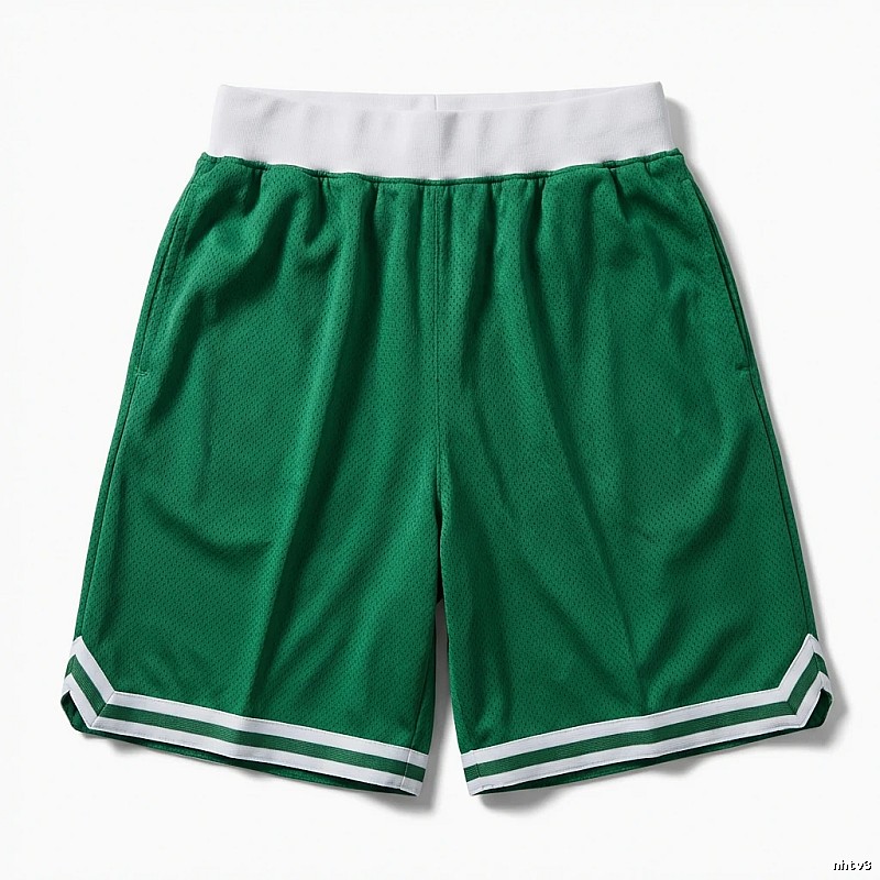 Tatum green and white retro-style shorts