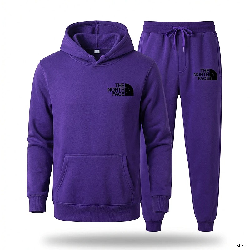 The classic purple sweatshirt suit of The North Face
