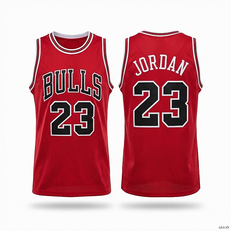 The retro red jersey of the Michael Jordan.
